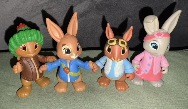CBEEBIES PETER RABBIT 4x Figure Bundle Benjamin Lily Bobtail Nutkin VGC ...