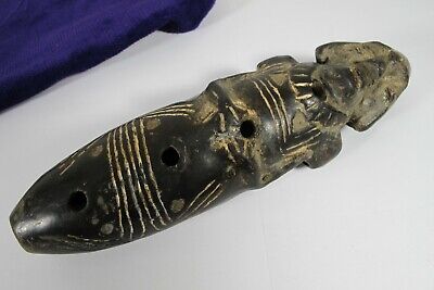 Rare Antique Pre Columbian Tairona Gayraca Style  Ceramic Flute Music Instrument 2