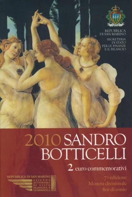 Crexp229 Cartera San Marino 2010 Sandro Botticelli 2 Euros Conm. Nueva 50