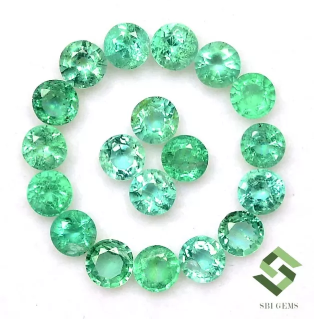 3 mm Natural Emerald Round Cut Lot 25 Pcs Calibrated Loose Gemstones