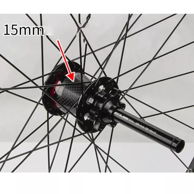Adapter für Fahrrad Vorderradnabe einfach zu installieren 15mm auf 12mm Schwarz