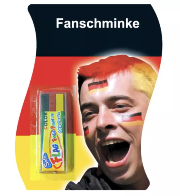 4x Deutschland Schminkstift Fan Schminke Make Up WM EM Fußball Schminke Sport