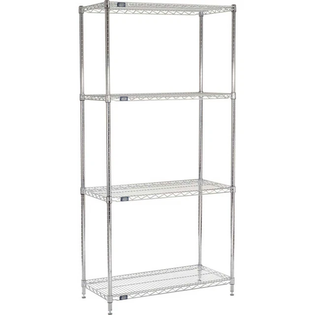 Nexel 5 Tier Chrome Wire Shelving Starter Unit 42"W x 21"D x 74"H