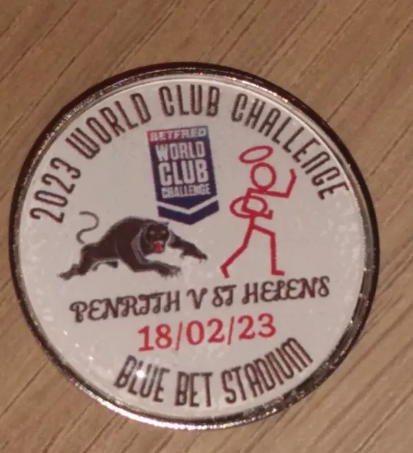 2023 Penrith V St Helens World Club Challenge, Retro Rugby League  Pin Badge