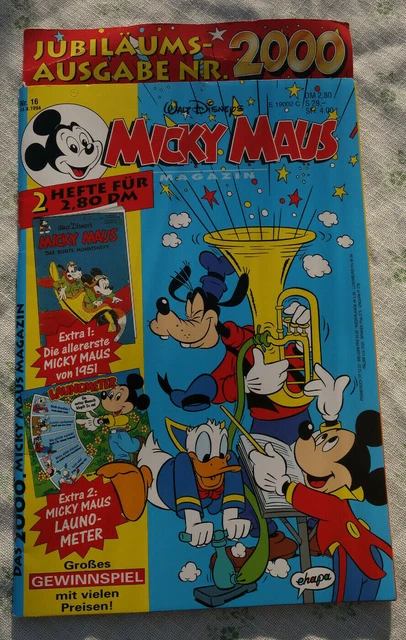 WALT DISNEYS MICKY MAUS Doppelheft Nr. 16 vom 14.4.1994 Jubiläumsausgabe Nr.2000