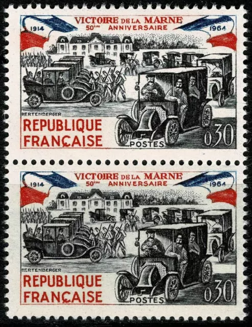 FRANCE 1964 TAXI de la MARNE Paire YT n°1429 neuf ★★ luxe / MNH