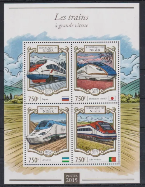 S614. Niger - MNH - 2015 - Transport - Trains