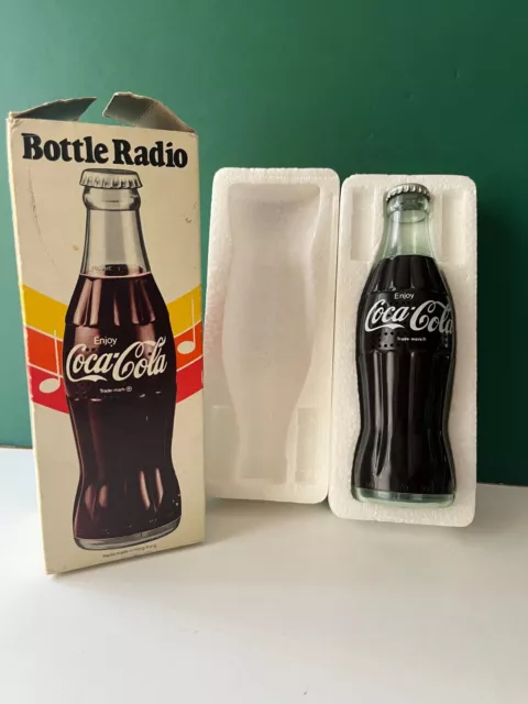 Vintage COCA-COLA BOTTLE NOVELTY AM RADIO in Box Collectible Soda Soft Drink