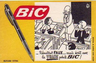 BIC Buvard vintage notre BIC  national continue à marcher illustration Jean Effel 