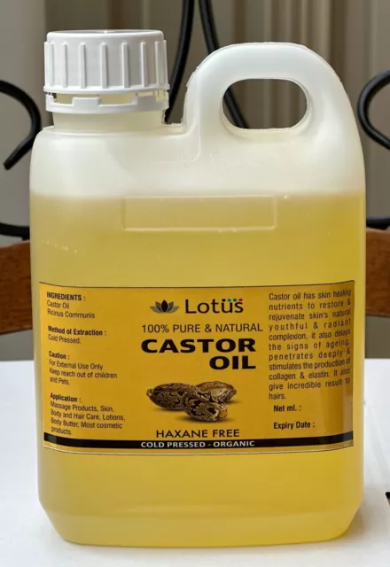 CASTOR OIL ORGANIC~ 100% PURE ~ Natural Premium Grade Cold Pressed HEXANE FREE