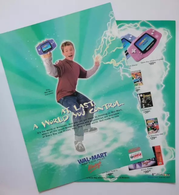 2001 Walmart GameBoy Advance Nintendo 64 Nintendo Power Ad 16x10.5"