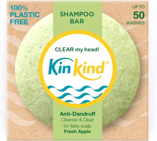 KinKind CLEAR my head! Anti Dandruff Shampoo Bar for Flaky Scalp. Ideal shampoo