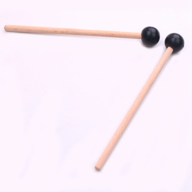 En Bois Tambour Maillet 2pcs Caoutchouc Tête Aise Poignée Transparent Son pour D
