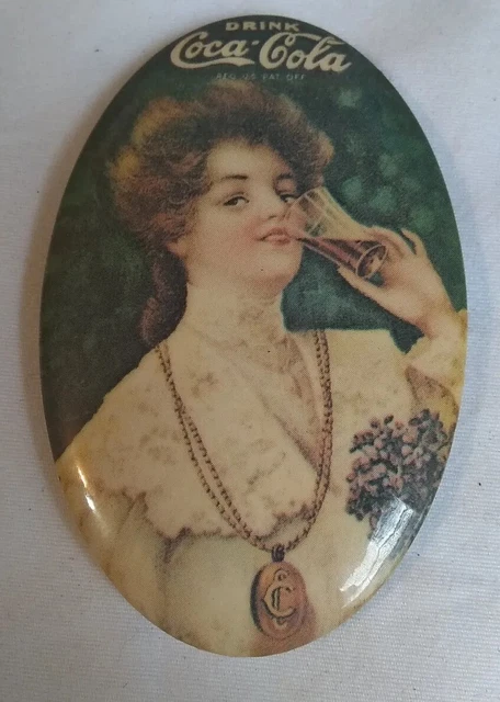 Coca Cola Pocket Mirror Advertising Memorabilia Vintage 1973 Victorian Lady