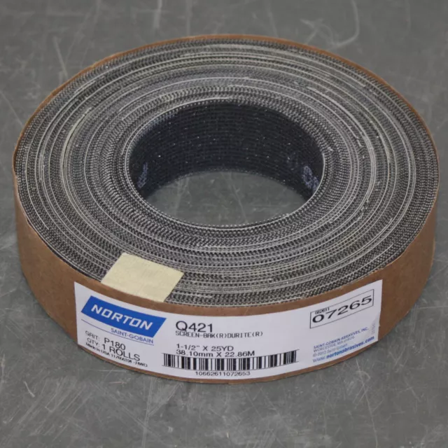 Norton Screen-Bak Durite Abrasive Screen Roll Q421, 1-1/2" x 75ft, 180 Grit