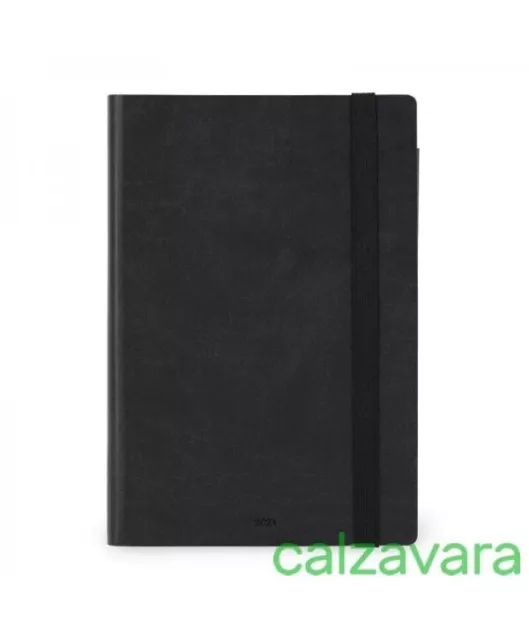 LEGAMI AGENDA SETTIMANALE 2024 Medium con Notebook cm 11x18 - Nero