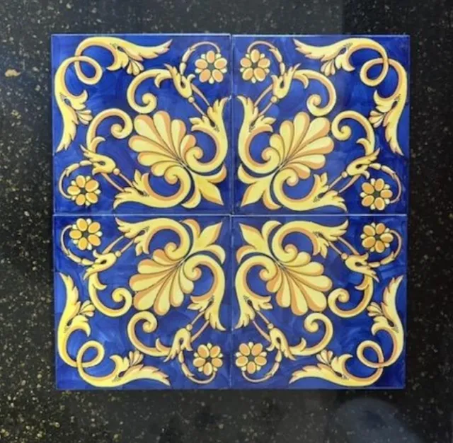 Italian Tiles Ceramica Francesco De Maio Leranto Tile 8x8 Blue Yellow Have Many