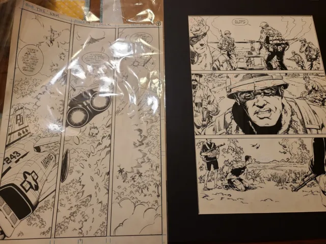 Original Handrawn The Nam Comic Book Pages By Wayne Van Sant Marvel 1988