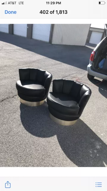 Pair Mid Century Modern Mcm Good Quality Lounge Club Occasional Swivel Chairs