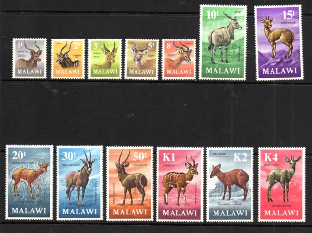 British Commonwealth Malawi 1971/75 Antelopes Set 13 Values - (SG375/387) - MM