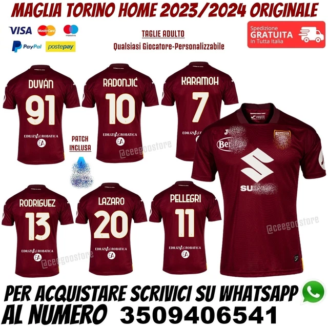 MAGLIA TORINO 2023 2024 Duvan Zapata Rodriguez Lazaro Karamoh Radonjic Pellegri EUR 39,90