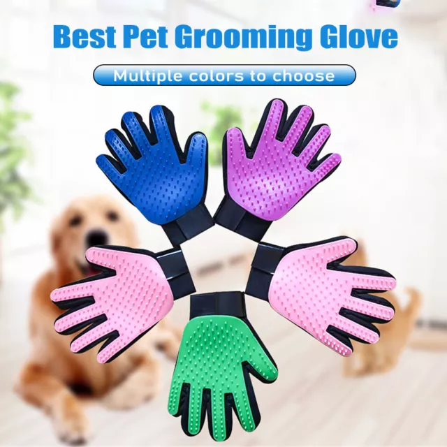 Best Pet Hair Brush Grooming Glove Massage Bathing Mitt Dog Cat Fur Removal Comb