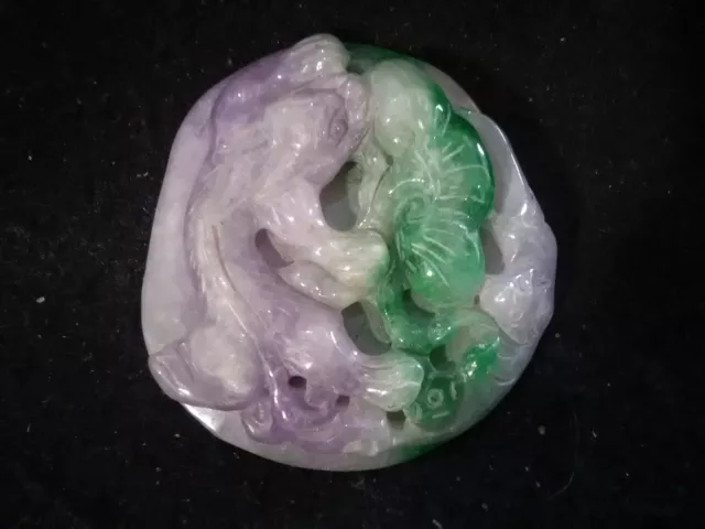 3/17C Ancient Chinese Ming-Qing Dynasty Jadeite Dragon Amulet 1600-1800 ad