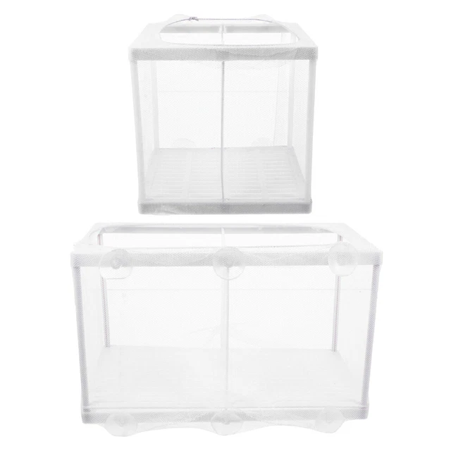 2 piezas red de piscifactor Fry Hatchery incubadora red de separación de criador para acuario