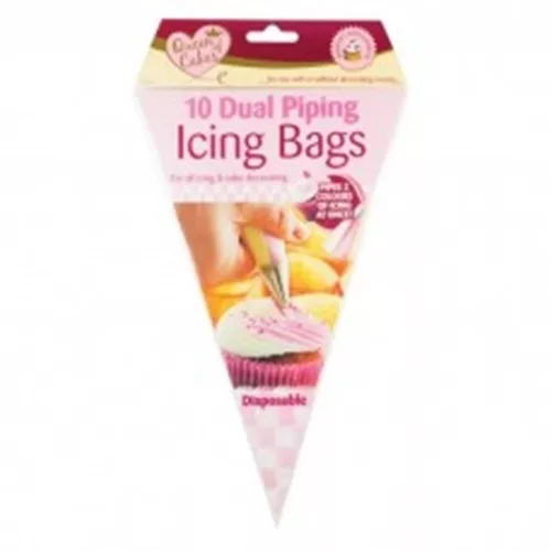 Dual Icing Bags Fondant Cream Disposable Strong Piping Bags x 10 Cake Decorating