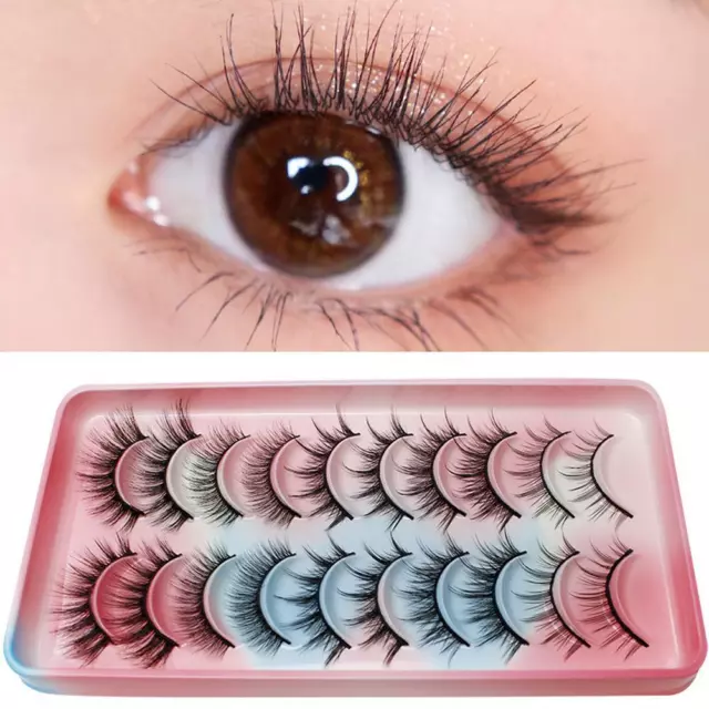 10 Pairs Natural False Eyelashes Manga Lashes Faux Mink Lashes Eyelash Exte H5N5 3