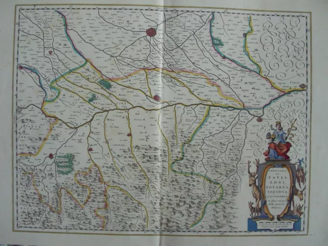 Mappa Territorio Di Pavia Lodi Novara Tortona Alessandria Pavia Milano 1640