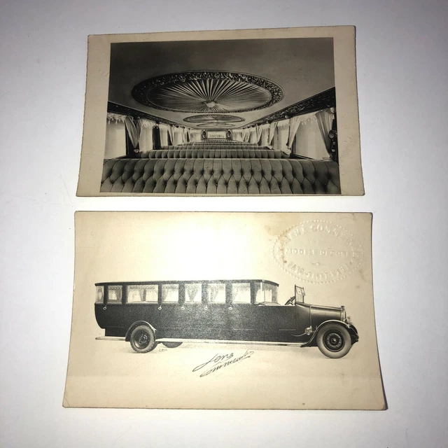 2 ANCIENNES  CARTES POSTALES  PHOTO LIMOUSINE AVEC DEDICACE Rene COMMEINHES 3