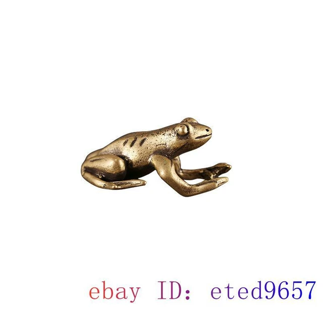 Brass Frog Figurines Jewelry Small Ornaments Carved DIY Gifts Handmade Pendant