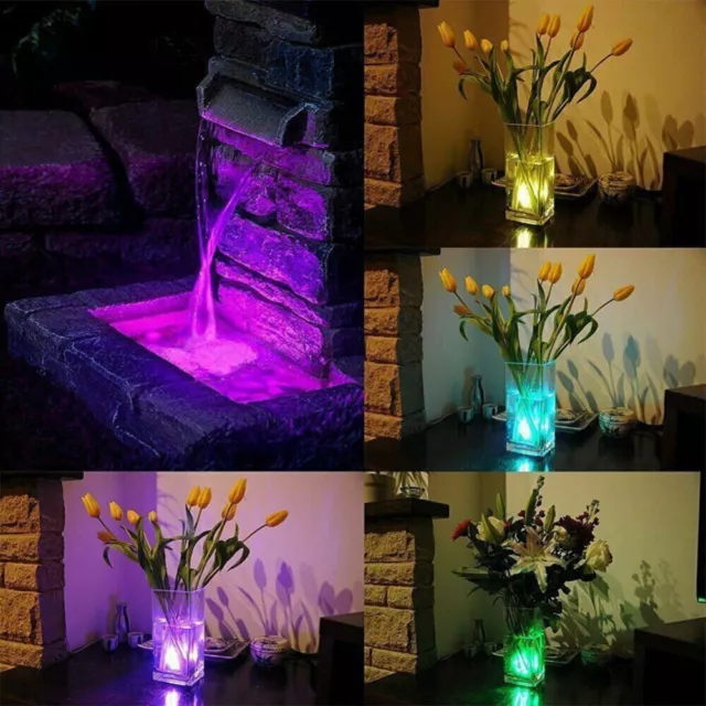 up 10x Swimming Pool Spa Pond Water Submersible RGB LED Lights w/ Remote Control 2