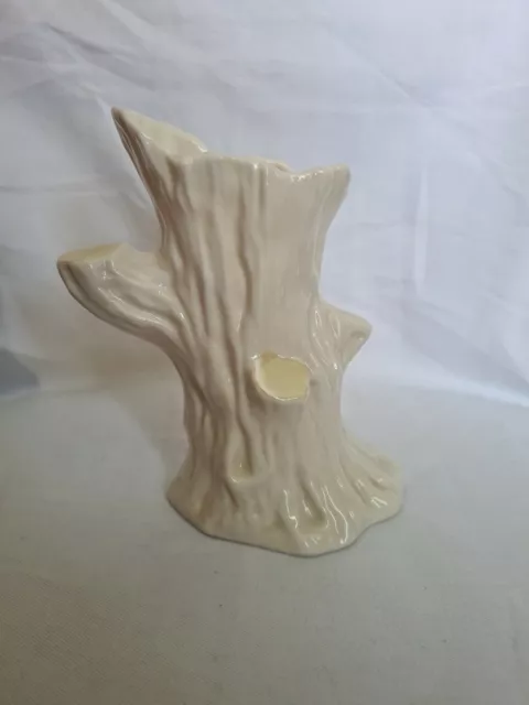 Belleek Irish Porcelain 6.5'' Tree Trunk Spill Vase 1st Gold Mark 1980-1993