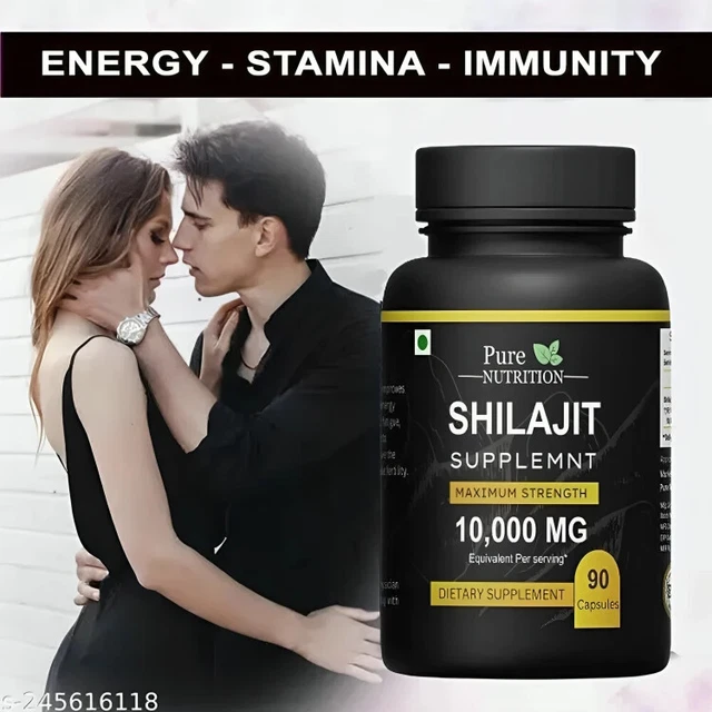 Shilajit Pur En Gélules - 3 Flacons De 60 Gélules (10000 Mg Chacun) - Puissant En Acide Fulvique, Bio - Date De Péremption 12/2027