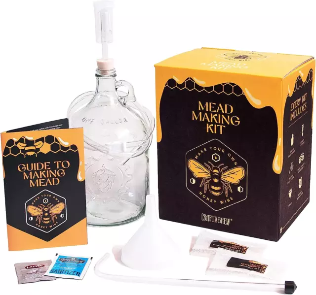 - Kit de fabricación de hidromiel - Reutilizable Haz tu propio kit de hidromiel - Rendimientos 1 G...