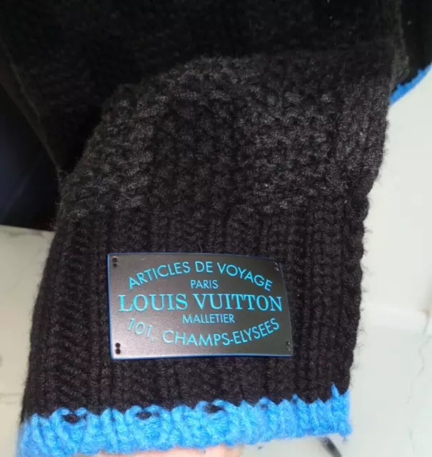 LOUIS VUITTON Scarf Echarpe Athletics Logo M71657 Wool Cashmere