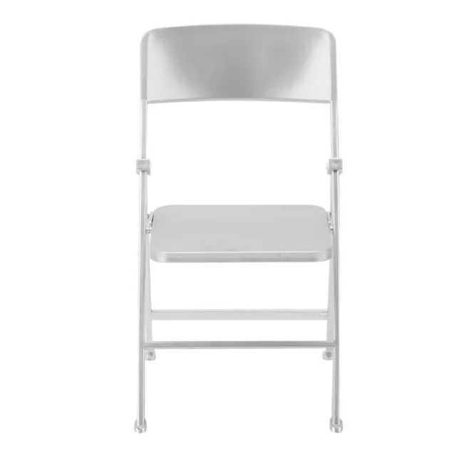 (Silver)1/6 Scale Dollhouse Miniature Furniture Folding Chair For Dolls Action F
