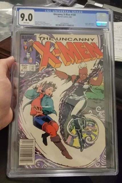 Uncanny X-Men #180 CGC 9.0 NEWSSTAND John Romita Jr + Claremont *Emma Frost App