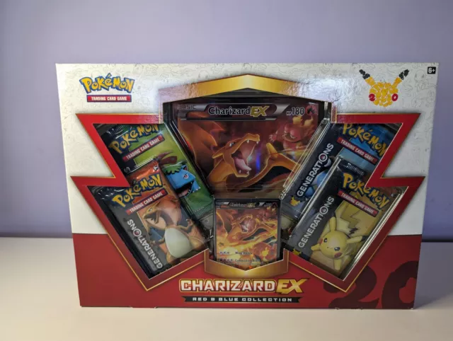 Pokémon TCG Generations Charizard EX Red & Blue Collection Box Sealed