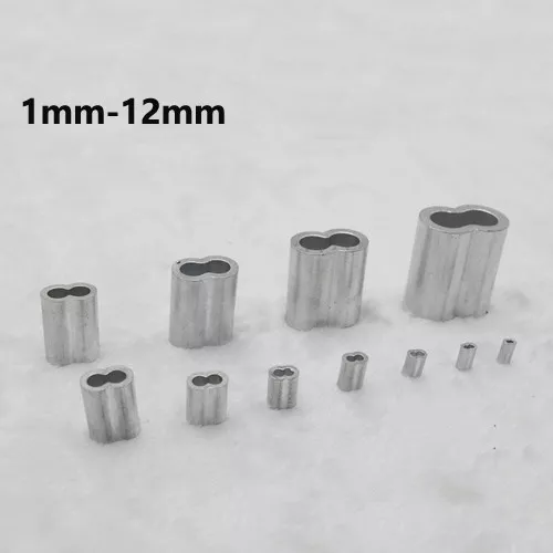 10-100pcs Aluminum Cable Crimps Loop Sleeves Ferrule For Wire Rope Clip Line
