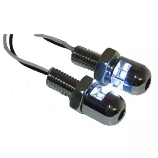 Coppia Bulloni Apollo Per Porta Targa Luce Led Bianca 12V Moto Scooter Plate