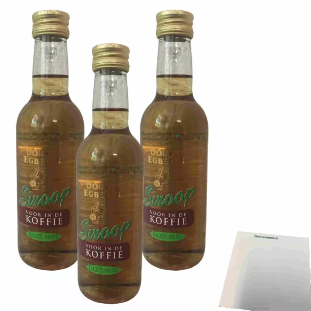 Douwe Egberts Kaffee Sirup Haselnuss 3er Pack (3x250ml Flasche) + usy Block