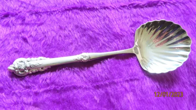 Wallace Sterling Silver flatware Grand Baroque Shell Berry/Serving Spoon, OLD,