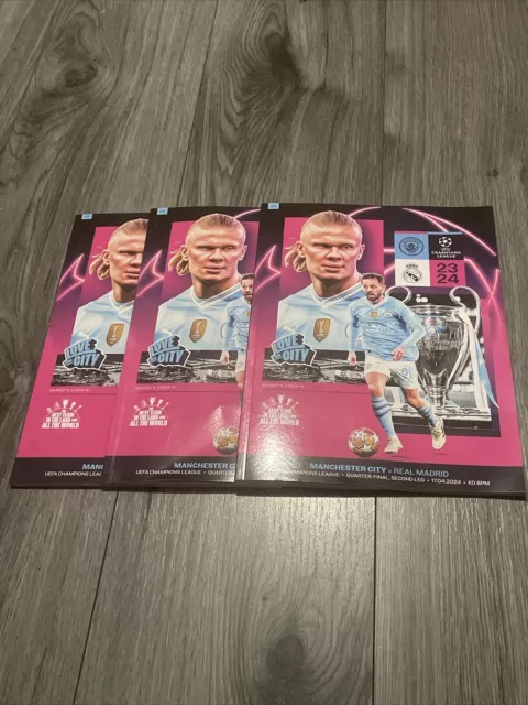 Manchester City Vs Real Madrid Champions League 17th April 2024 Programme Books!