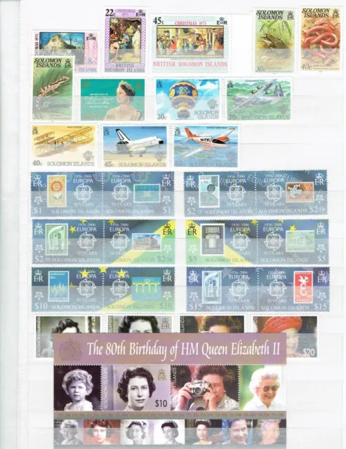 SOLOMON ISLANDS 2 pages of MNH 1973-2006 cv 133.55