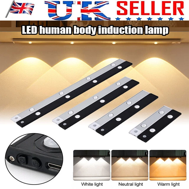 Led Induction Light PIR LED INDUCTION USB Closet Lights Motion Sensor Lamp Wireless Cabinet ...