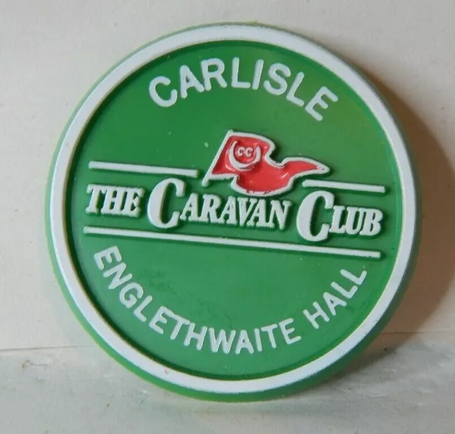 Caravan Club Carlisle Englethwaite Hall  Caravan Site Badge plaque 1980's 40mm