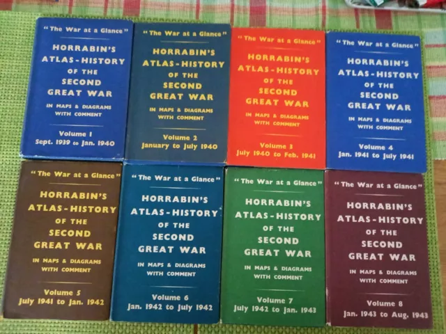 Horrabins Atlas-History Of The Second World War 8 volumes